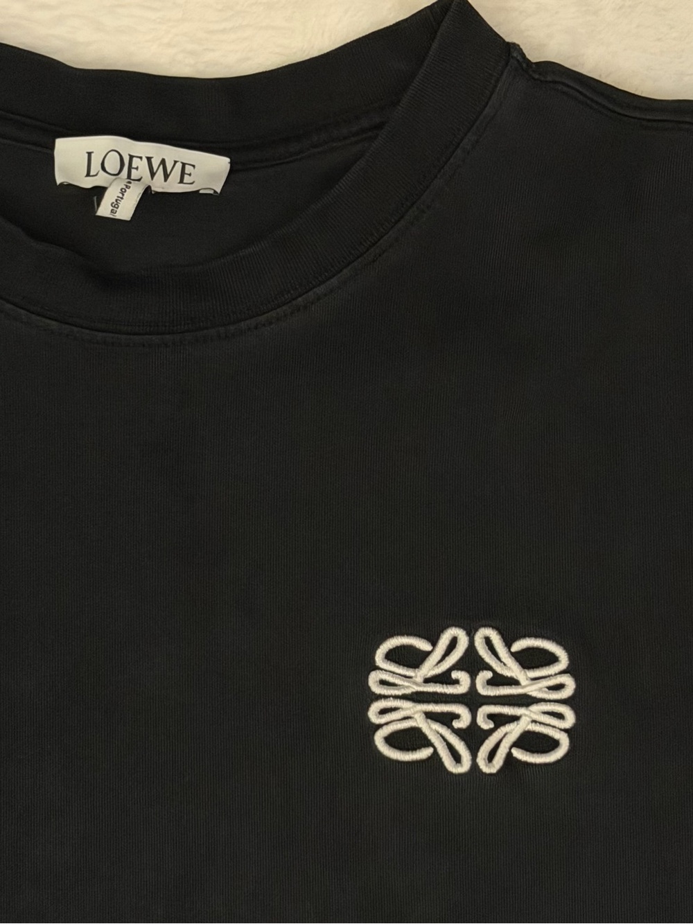 loewe black tee with white anagram patch - Picture 2 of 3